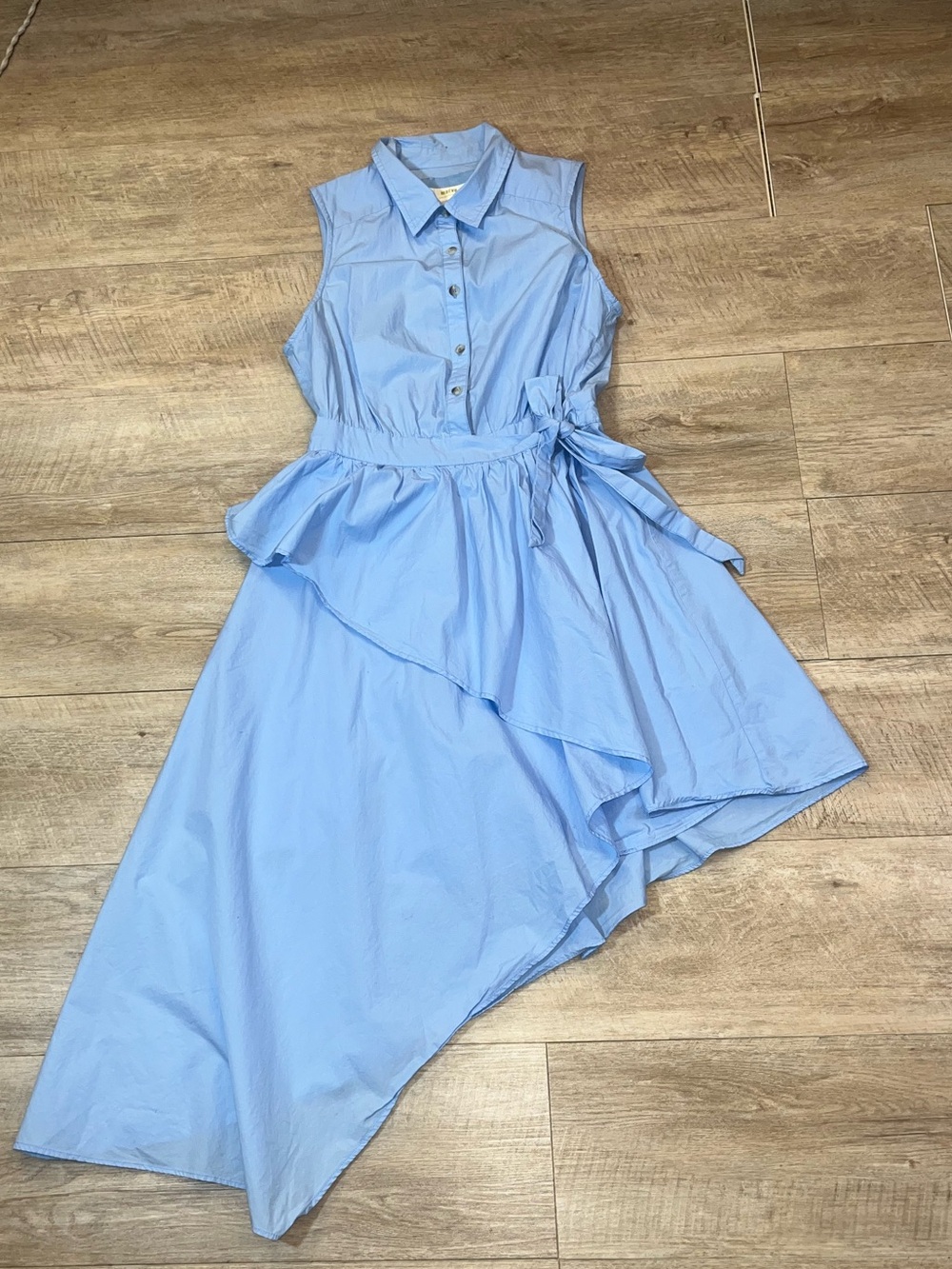 Anthropologie Maeve Asymmetrical Sleeveless Shirt Dress Size 8 - Picture 4 of 9